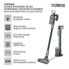 Tower T527102 Cordless Cleaner With Dust Station 