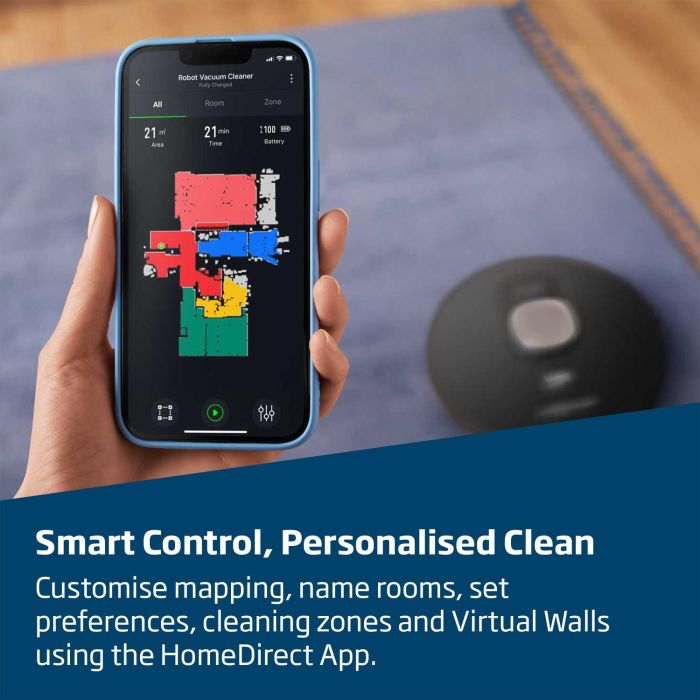 Beko VRR61414VB RoboSmart Robot Vacuum Cleaner - 130 Minutes Run Time - Black