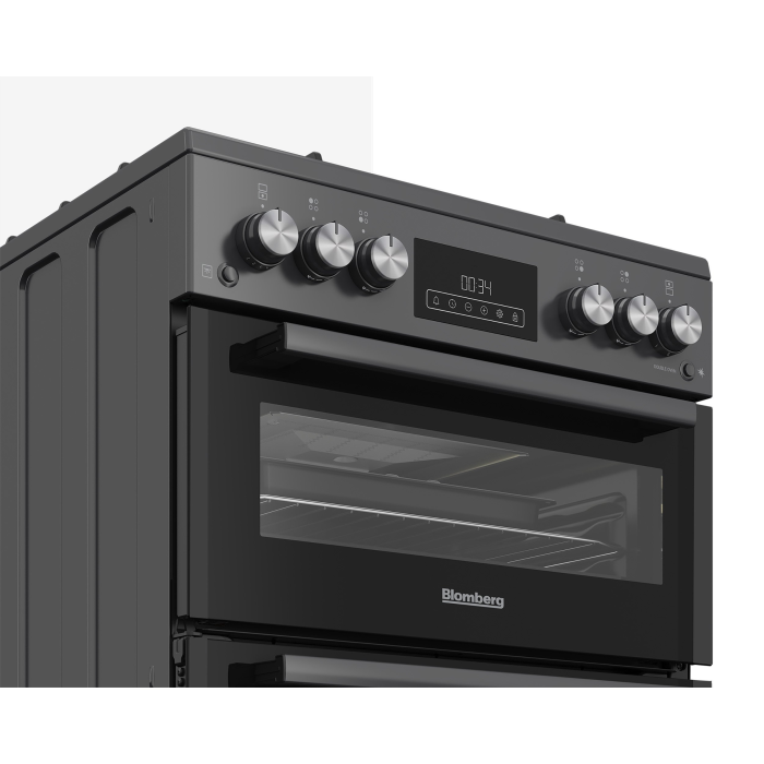 Blomberg GGRN655N  60cm Double Oven Gas Cooker with Gas Hob - Anthracite