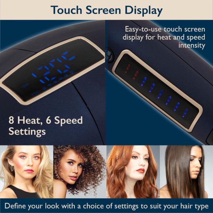 Carmen C81064BC Twilight Led Hair Dryer Blue/Champagne