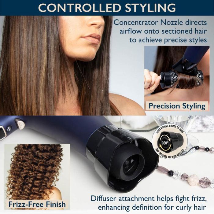 Carmen C81064BC Twilight Led Hair Dryer Blue/Champagne