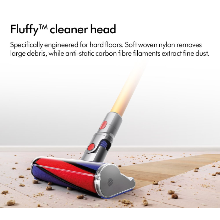 Dyson V8ABS-2023 Cordless Stick Vacuum Cleaner - 40 Minutes Run Time - Silver/Yellow