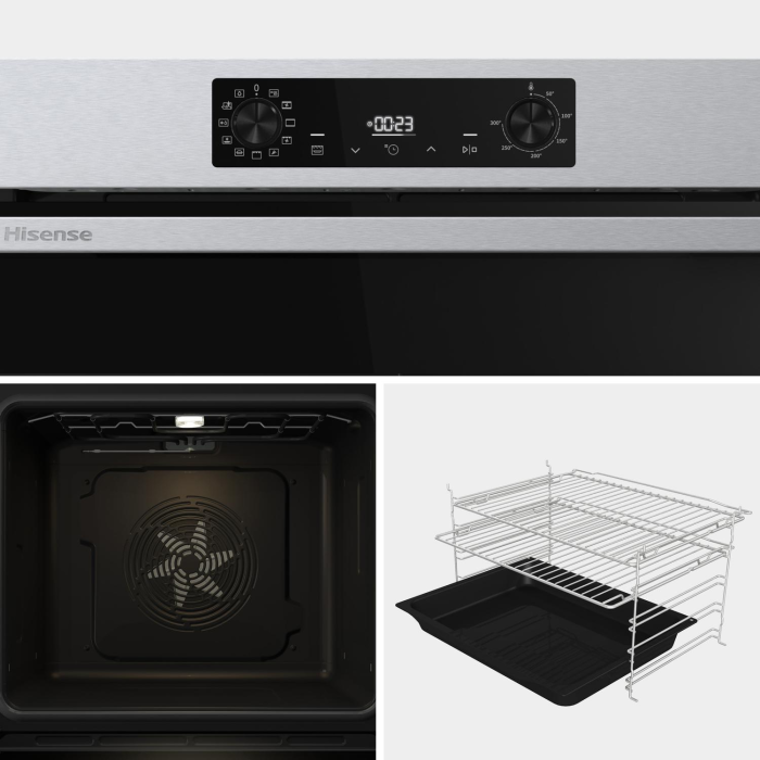 Hisense BI622AXPGUK Built In Electric Oven 59.5cm Black Steel