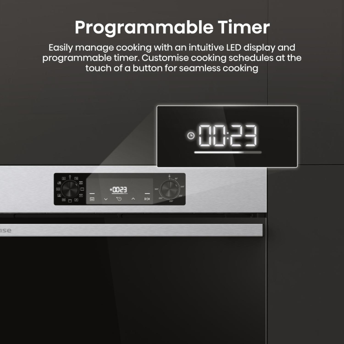 Hisense BI622AXPGUK Built In Electric Oven 59.5cm Black Steel