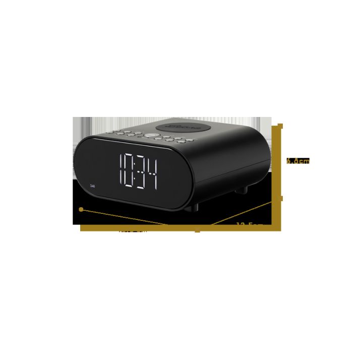 Roberts Radio ORTUSDABW DAB Charge DAB+/FM Bluetooth Clock Radio - Black