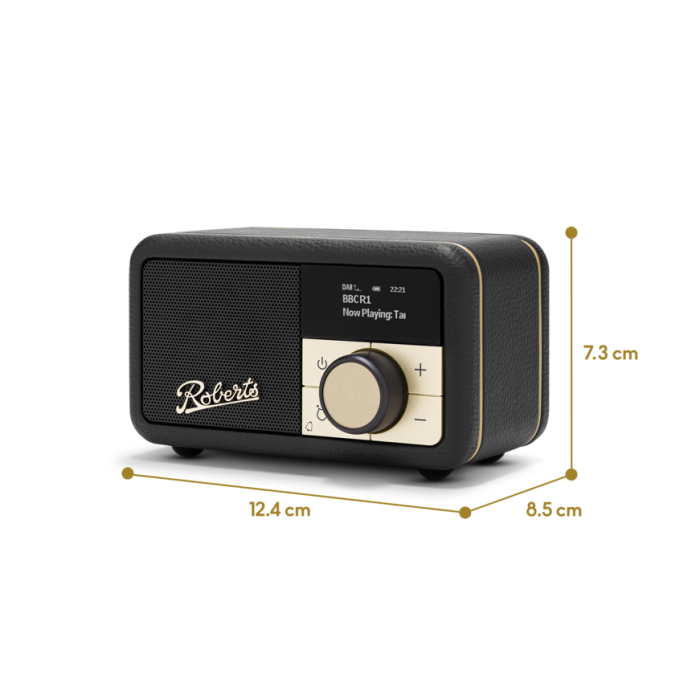 Roberts PETITE2BK Revival Dab/Dab+/Fm RDS Bluetooth Portable Radio Black