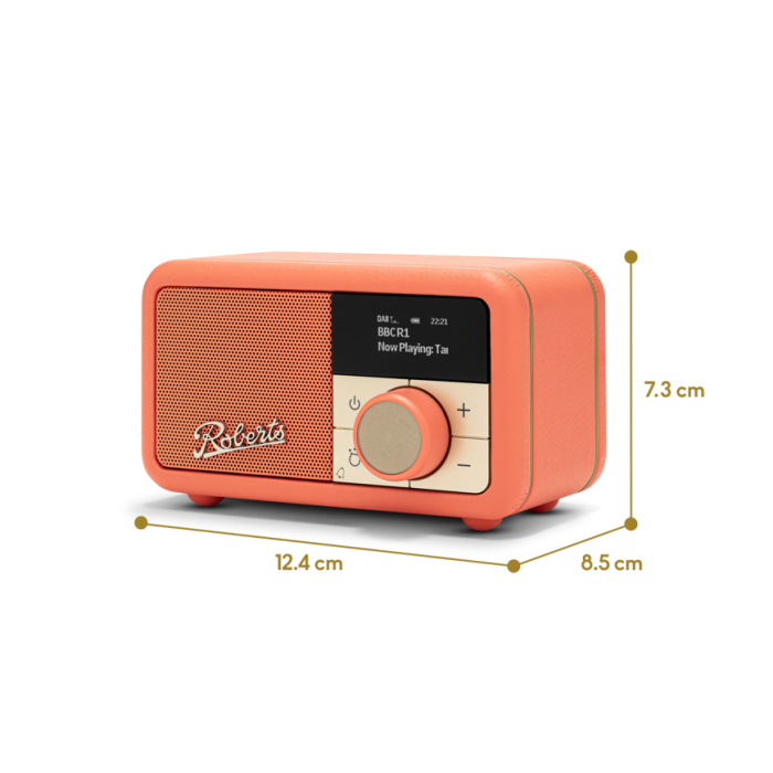 Roberts PETITE2PO Revival Dab/Dab+/Fm RDS Bluetooth Portable Radio Pop Orange