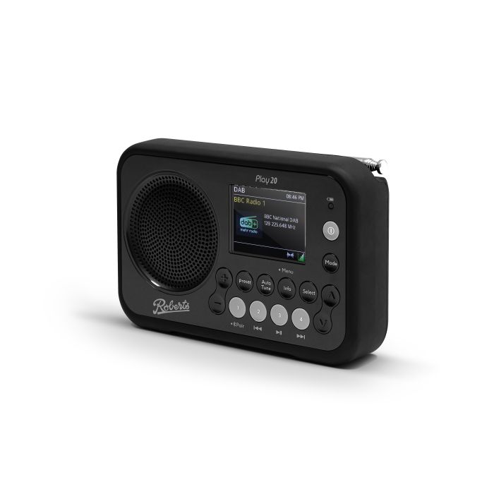 Roberts Radio PLAY20BK DAB+/DAB/FM RDS Radio - Black