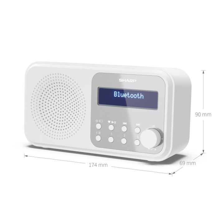Sharp DR-P420 WH Tokyo Portable Digital Radio - White