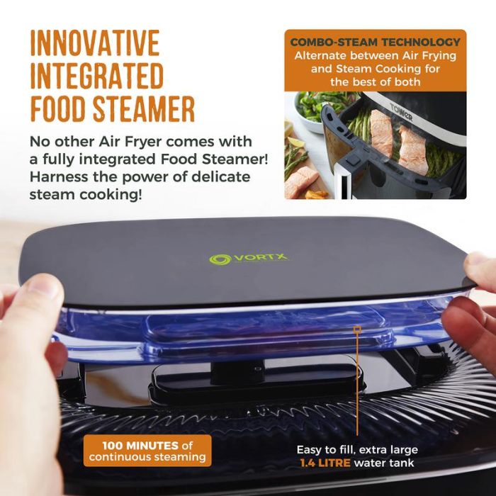 Tower T17101 Vortx 7 Litre Steam Air Fryer Black