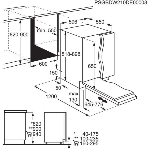 AEG FSX52927Z Integrated Dishwasher - 14 Place Settings