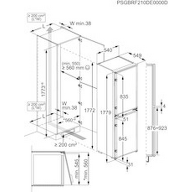 AEG NSC6L185ES 50/50 Low Frost Fridge Freezer 54.6cm