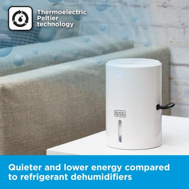 Black + Decker BXEH60001GB 900Ml Compact Dehumidifier White