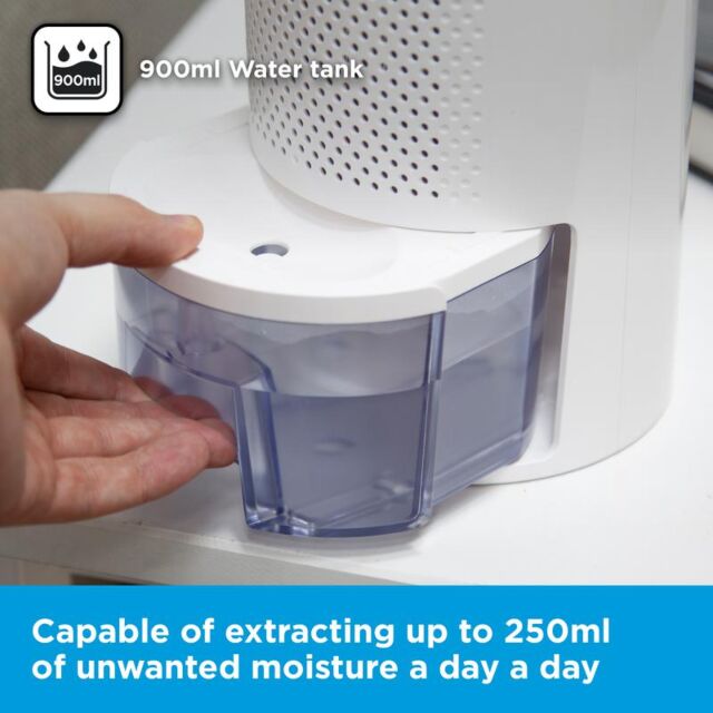 Black + Decker BXEH60001GB 900Ml Compact Dehumidifier White