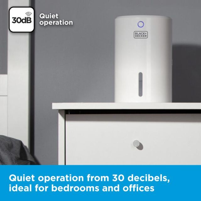 Black + Decker BXEH60001GB 900Ml Compact Dehumidifier White