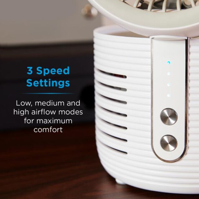 Black and Decker BXFD52006GB 2 In 1 Dc Air Purifier Fan White