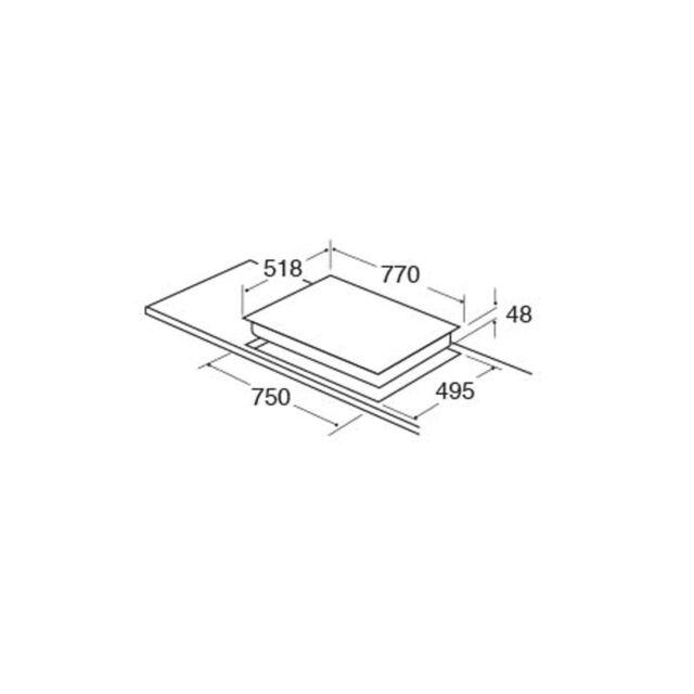 Cda HC7621FR 70Cm 5 Zone Ceramic Hob 