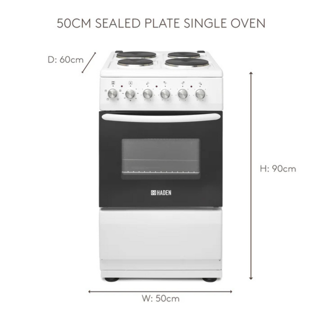 Haden HES051W 50cm Electric Cooker with Sealed Hob