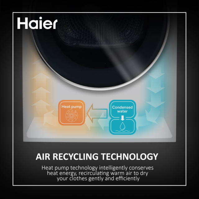 Haier HD90-A3959 9kg Heat Pump Tumble Dryer - White