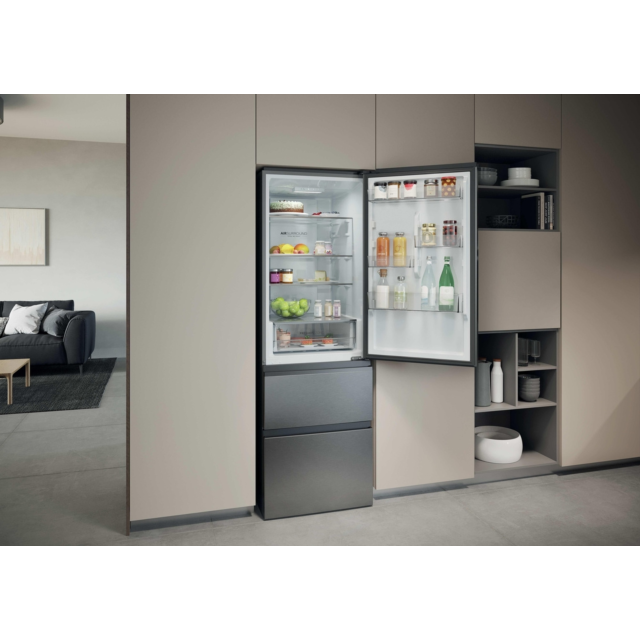 Haier HTR3618DNMG 60/40 Combi Fridge Freezer Black