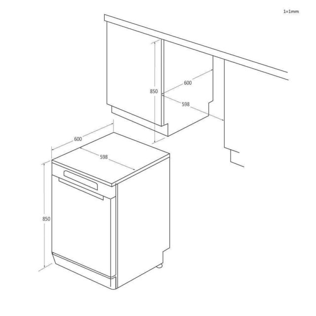 Haier XF 6B2M3BX-80 Silver Dishwasher 16 Settings