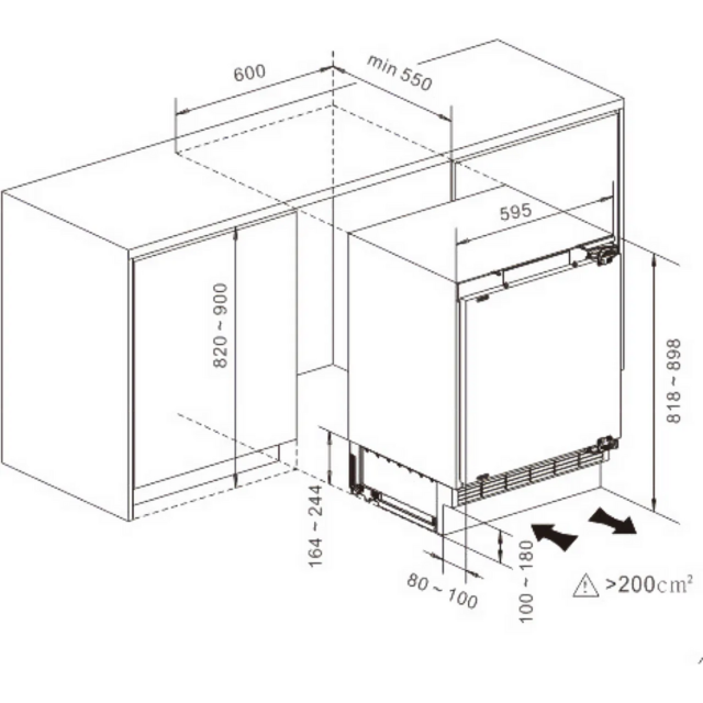 Hisense FUV124D4AWE 101L Under Counter Freezer
