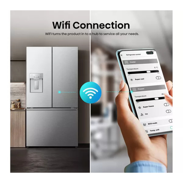 Hisense RF815N4SESE Silver No Frost Fridge Freezer