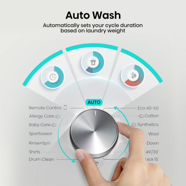 Hisense WF3S1043BB3 10.5kg 1400 Spin Steam Wash Black