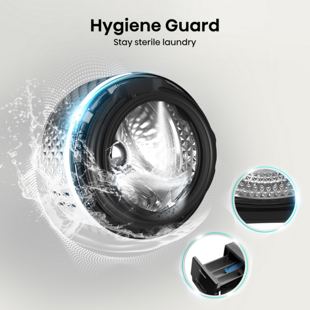 Hisense WF3S1043BB3 10.5kg 1400 Spin Steam Wash Black