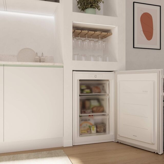 Hoover HONUQ2L58EWHK 54.5cm Low Frost Undercounter Freezer - White