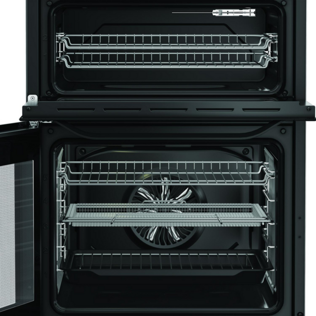 Hotpoint HDE6VDCASB1 50cm Double Oven Cooker Black
