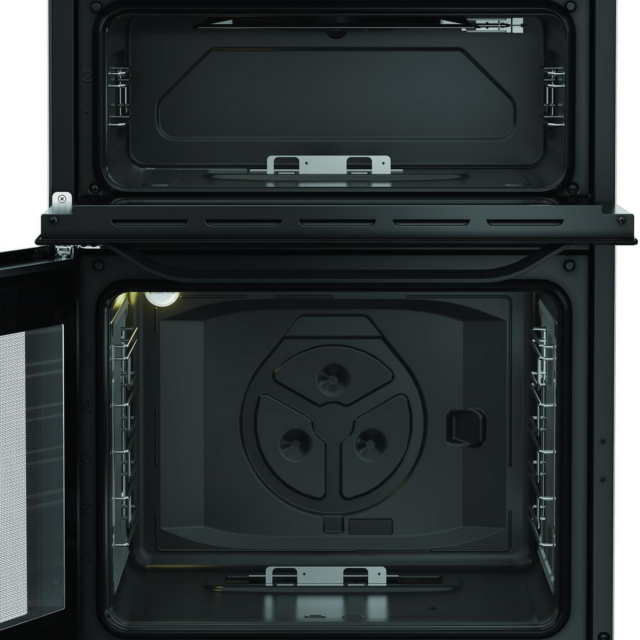 Hotpoint HDG6GDCB1 60cm Double Oven Gas Cooker Black