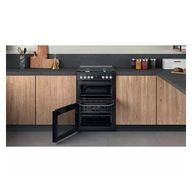 Hotpoint HDM67G9C2CB 60 cm Dual Fuel Cooker - Black