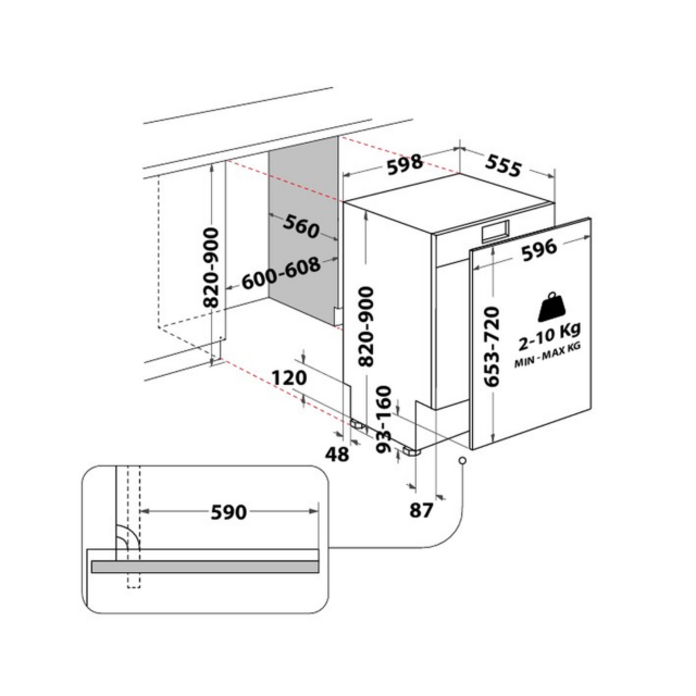 Hotpoint HP2IFC14BN6UK Integrated Dishwasher 14 Place