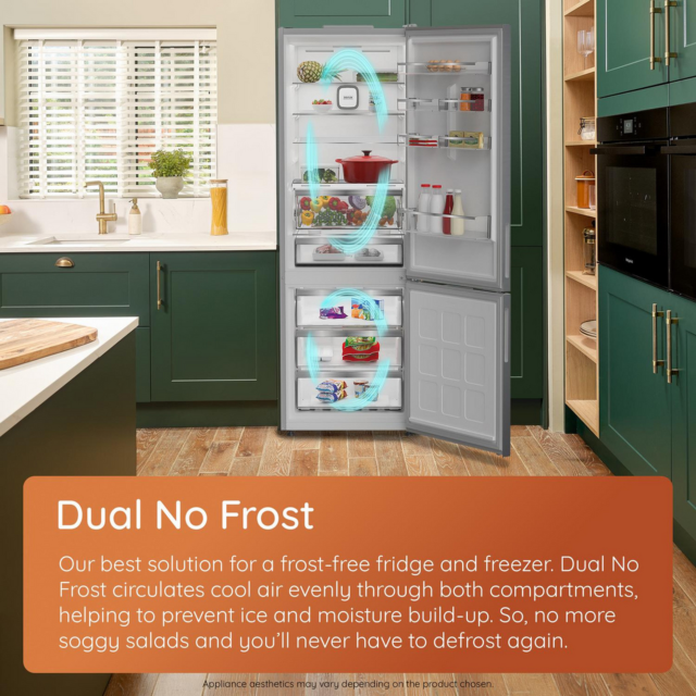 Hotpoint Dual No Frost Fridge Freezer 66.1cm Inox