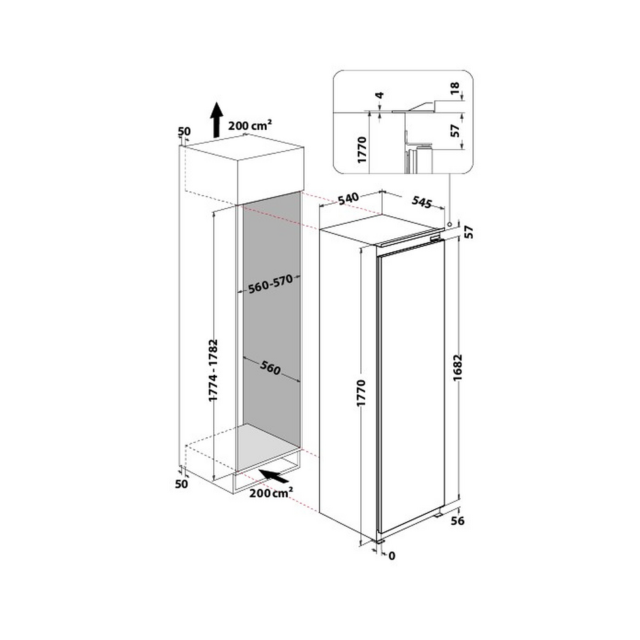 Hotpoint HTSD18F013H1BI 54cm Integrated Tall Freezer