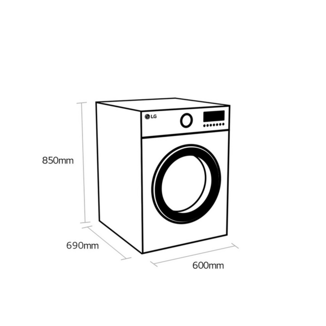 LG FDV709W 9kg Tumble Dryer White