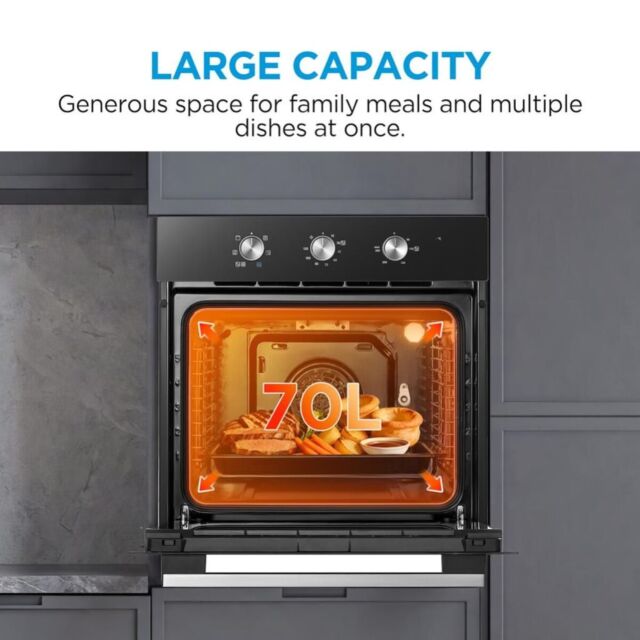 Midea MBO65M90M1BK Built In Electric Single Oven Black