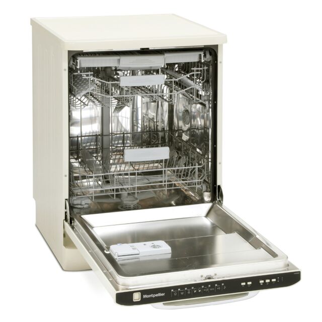 Montpellier MAB6015C 60Cm Freestanding Retro Dishwasher Cream
