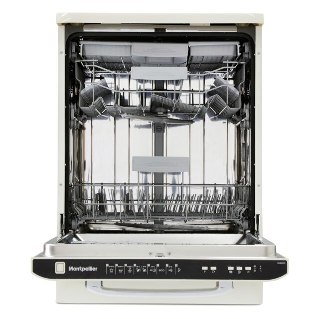 Montpellier MAB6015C 60Cm Freestanding Retro Dishwasher Cream