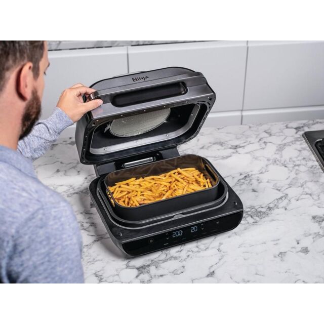 Ninja AG551UK Foodi MAX Health Grill + Air Fryer - Black/Stainless Steel