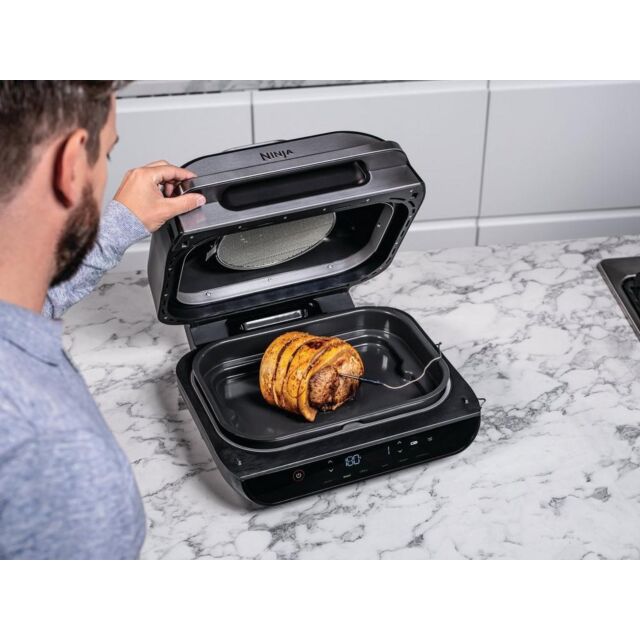 Ninja AG551UK Foodi MAX Health Grill + Air Fryer - Black/Stainless Steel