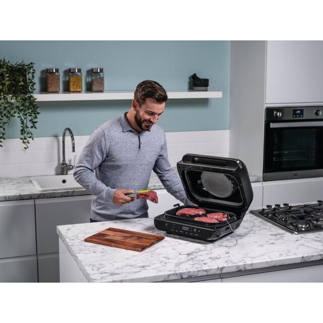 Ninja AG551UK Foodi MAX Health Grill + Air Fryer - Black/Stainless Steel