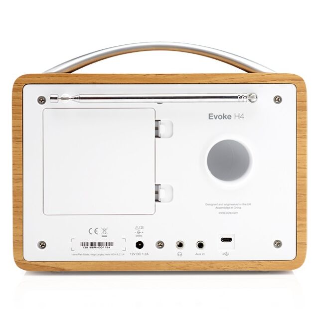 PURE EVOKEH4OAK Dab+ / FM Portable Radio With Bluetooth Oak