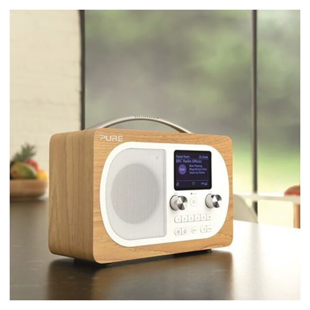 PURE EVOKEH4OAK Dab+ / FM Portable Radio With Bluetooth Oak