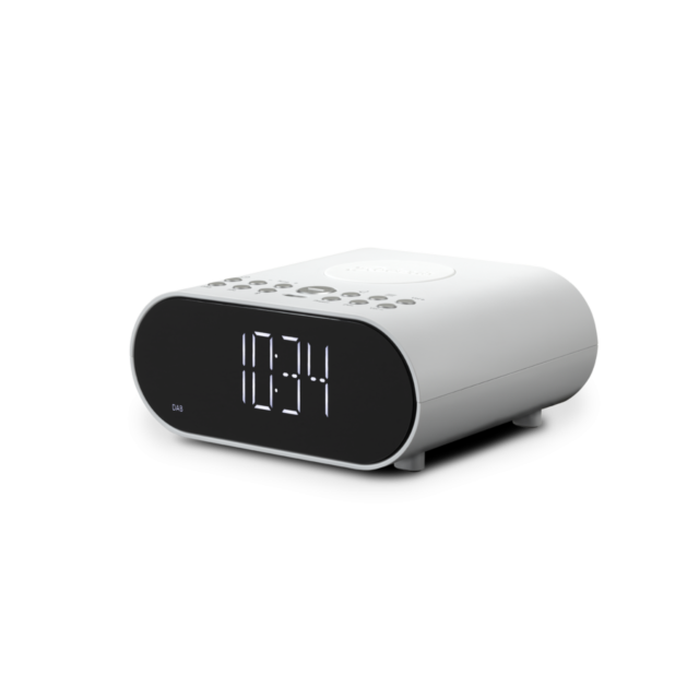 Roberts Radio ORTUSCHARGEDW DAB Clock Radio With Bluetooth & Wireless Charging White