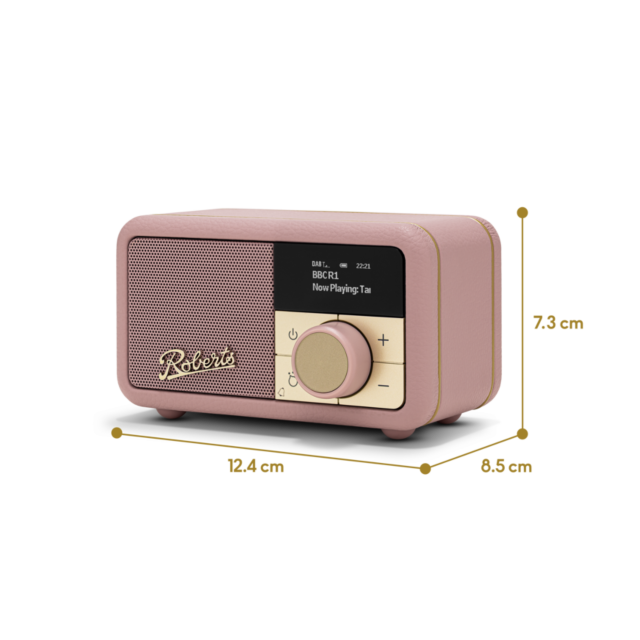 Roberts Radio PETITE2DP Revival Dab/Dab+/Fm RDS Bluetooth Portable Radio Dusty Pink