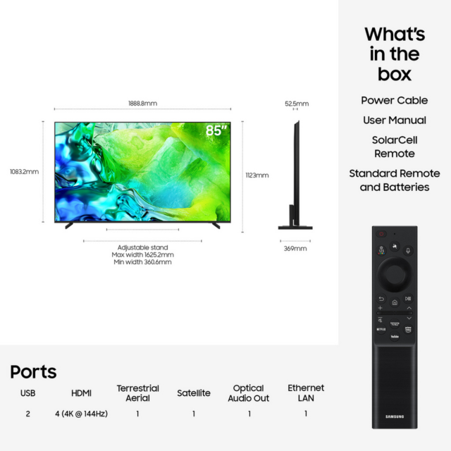 Samsung QE85QN80HAUXXU 85inch 4K Neo QLED Smart TV