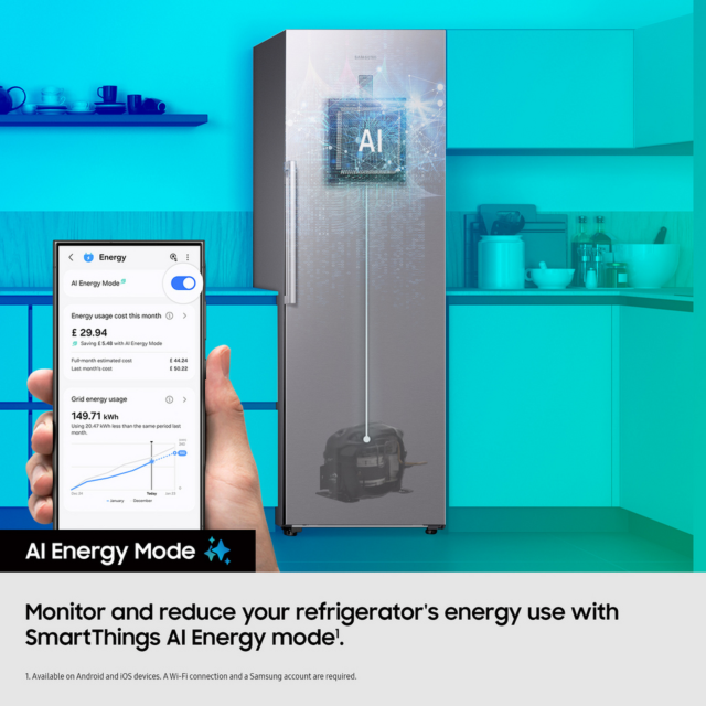 Samsung RR70H39DEFEU Black No Frost Tall Fridge 59.5cm