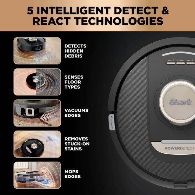 Shark PowerDetect NeverTouch Pro 2-in-1 Self-Empty, Self-Refill & Self-Clean Robot Vacuum & Mop - Black